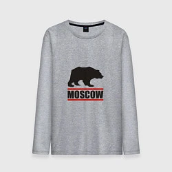 Лонгслив хлопковый мужской Moscow Bear, цвет: меланж