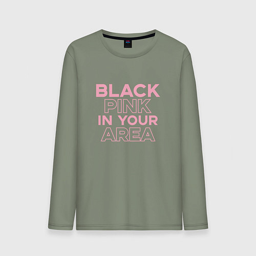 Мужской лонгслив Black Pink in youe area / Авокадо – фото 1