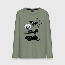 Лонгслив хлопковый мужской I'm not a CAT!, цвет: авокадо