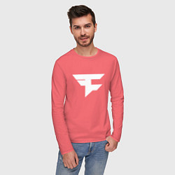 Лонгслив хлопковый мужской FAZE Symbol, цвет: коралловый — фото 2