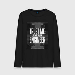 Лонгслив хлопковый мужской I'm an Engineer, цвет: черный