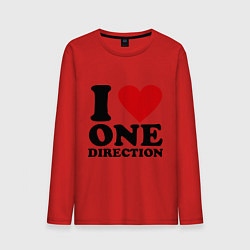 Лонгслив хлопковый мужской I love one direction, цвет: красный