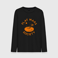 Лонгслив хлопковый мужской Flat Mars Society, цвет: черный
