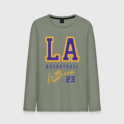 Лонгслив хлопковый мужской Lebron 23: Los Angeles, цвет: авокадо