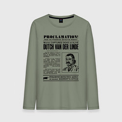 Лонгслив хлопковый мужской RDR II: Proclamation, цвет: авокадо