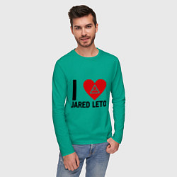 Лонгслив хлопковый мужской I love Jared Leto цвета зеленый — фото 2