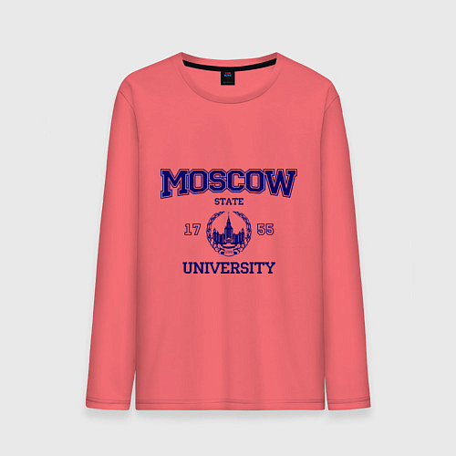 Мужской лонгслив MGU Moscow University / Коралловый – фото 1