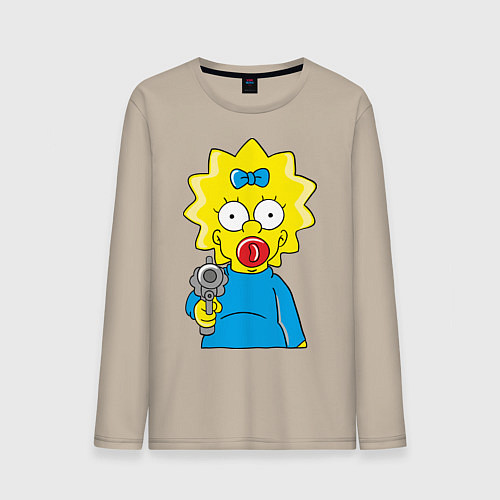 Мужской лонгслив Мэгги с револьвером / Миндальный – фото 1