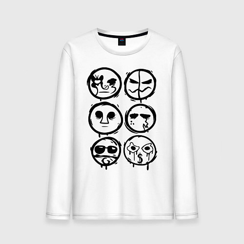 Мужской лонгслив HU Masks / Белый – фото 1