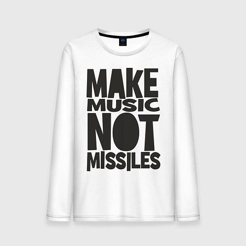 Мужской лонгслив Make Music Not Missiles / Белый – фото 1