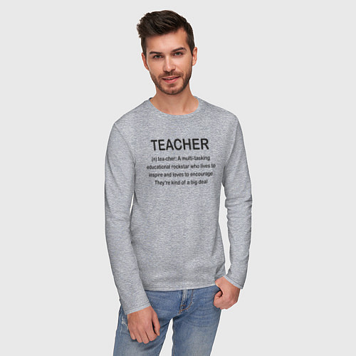 Мужской лонгслив Teacher / Меланж – фото 3