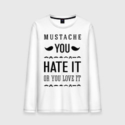 Мужской лонгслив Mustache - hate or love