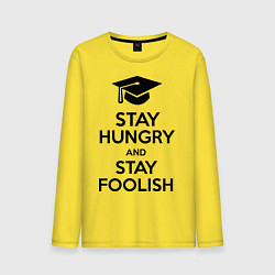 Лонгслив хлопковый мужской Stay Hungry & Stay Foolish цвета желтый — фото 1