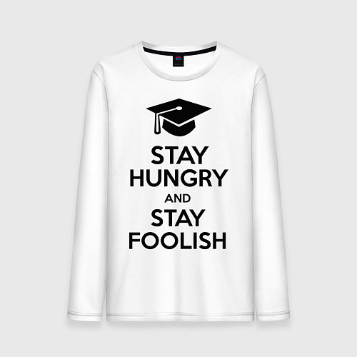 Мужской лонгслив Stay Hungry & Stay Foolish / Белый – фото 1