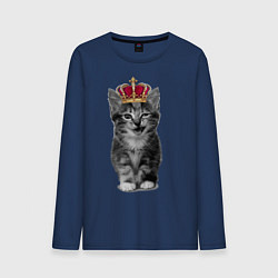 Лонгслив хлопковый мужской Meow kitten, цвет: тёмно-синий