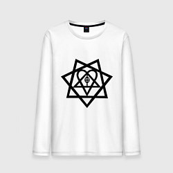 Лонгслив хлопковый мужской Heartagram, цвет: белый