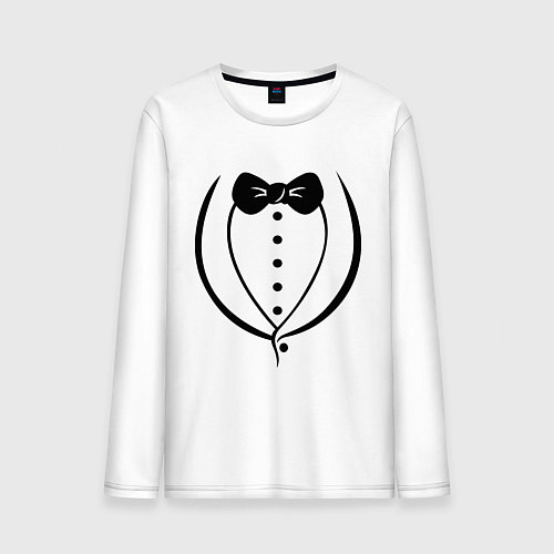 Мужской лонгслив Cмокинг (tuxedo) / Белый – фото 1