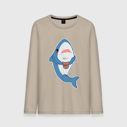 Мужской лонгслив Hype Shark / Миндальный – фото 1
