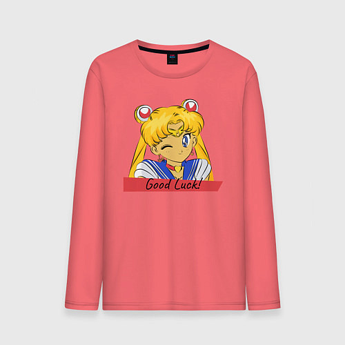 Мужской лонгслив Sailor Moon Good Luck / Коралловый – фото 1