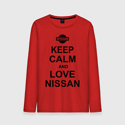 Лонгслив хлопковый мужской Keep Calm & Love Nissan, цвет: красный