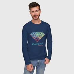 Лонгслив хлопковый мужской Diamond Supply CO, цвет: тёмно-синий — фото 2