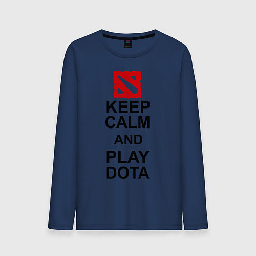 Мужской лонгслив Keep Calm & Play Dota / Тёмно-синий – фото 1