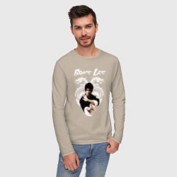 Лонгслив хлопковый мужской Bruce Lee dragons, цвет: миндальный — фото 2
