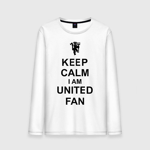 Мужской лонгслив Keep Calm & United fan / Белый – фото 1