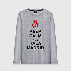 Лонгслив хлопковый мужской Keep Calm & Hala Madrid, цвет: меланж