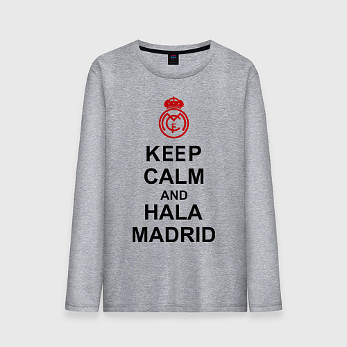 Мужской лонгслив Keep Calm & Hala Madrid / Меланж – фото 1