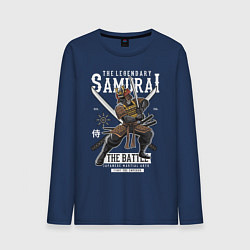 Лонгслив хлопковый мужской Samurai: The Battle, цвет: тёмно-синий