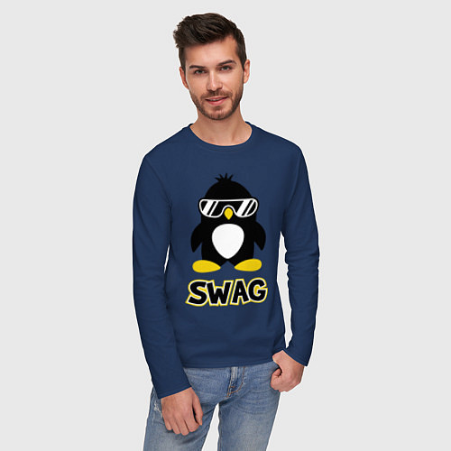 Мужской лонгслив SWAG Penguin / Тёмно-синий – фото 3