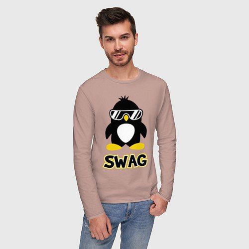 Мужской лонгслив SWAG Penguin / Пыльно-розовый – фото 3