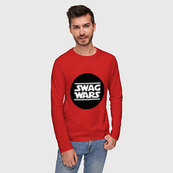 Лонгслив хлопковый мужской SWAG Wars, цвет: красный — фото 2