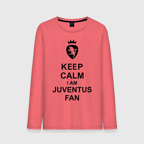 Мужской лонгслив Keep Calm & Juventus fan / Коралловый – фото 1