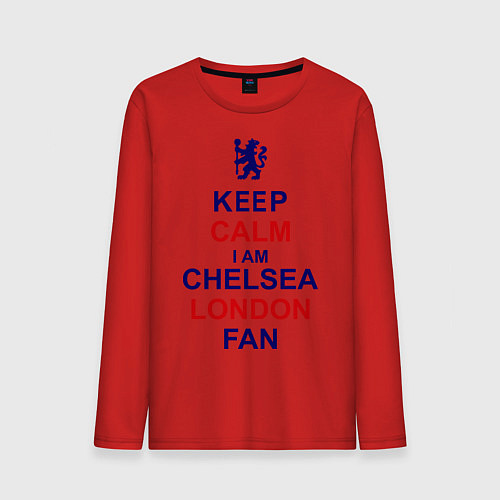 Мужской лонгслив Keep Calm & Chelsea London fan / Красный – фото 1