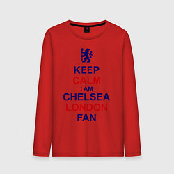 Лонгслив хлопковый мужской Keep Calm & Chelsea London fan цвета красный — фото 1