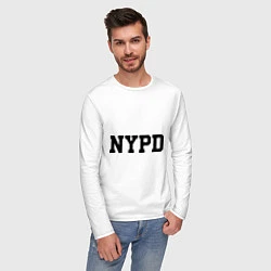Лонгслив хлопковый мужской NYPD, цвет: белый — фото 2