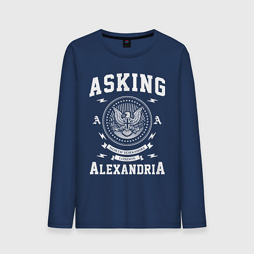 Мужской лонгслив Asking Alexandria: USA / Тёмно-синий – фото 1