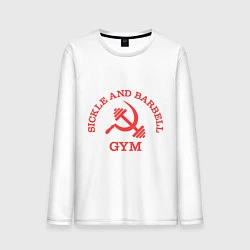 Лонгслив хлопковый мужской Sickle & Barbell: Gym, цвет: белый