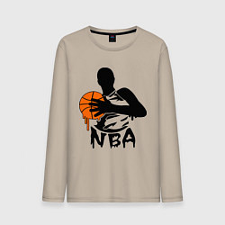 Лонгслив хлопковый мужской NBA, цвет: миндальный
