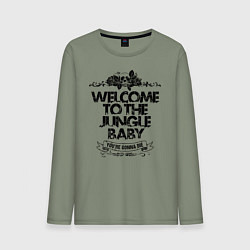 Лонгслив хлопковый мужской Welcome to the Jungle, цвет: авокадо