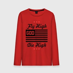 Лонгслив хлопковый мужской Fly High, цвет: красный