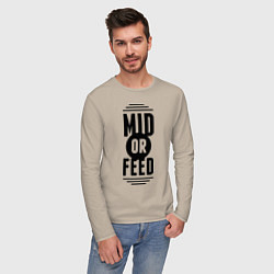 Лонгслив хлопковый мужской Mid or feed, цвет: миндальный — фото 2