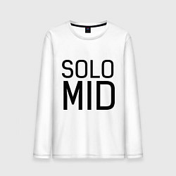 Лонгслив хлопковый мужской Solo mid, цвет: белый