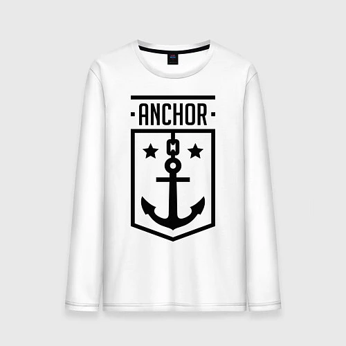 Мужской лонгслив Anchor Shield / Белый – фото 1