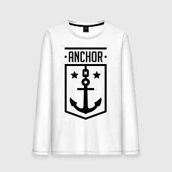 Лонгслив хлопковый мужской Anchor Shield, цвет: белый