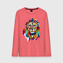 Лонгслив хлопковый мужской Lion Art, цвет: коралловый