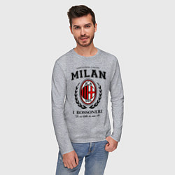 Лонгслив хлопковый мужской Milan: I Rossoneri, цвет: меланж — фото 2