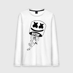 Лонгслив хлопковый мужской Marshmello King, цвет: белый